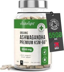 VitaBright Organic Ashwagandha KSM-66 5500mg