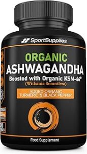SS Sport Supplies Organic Ashwagandha 1200mg with KSM-66 & Turmeric