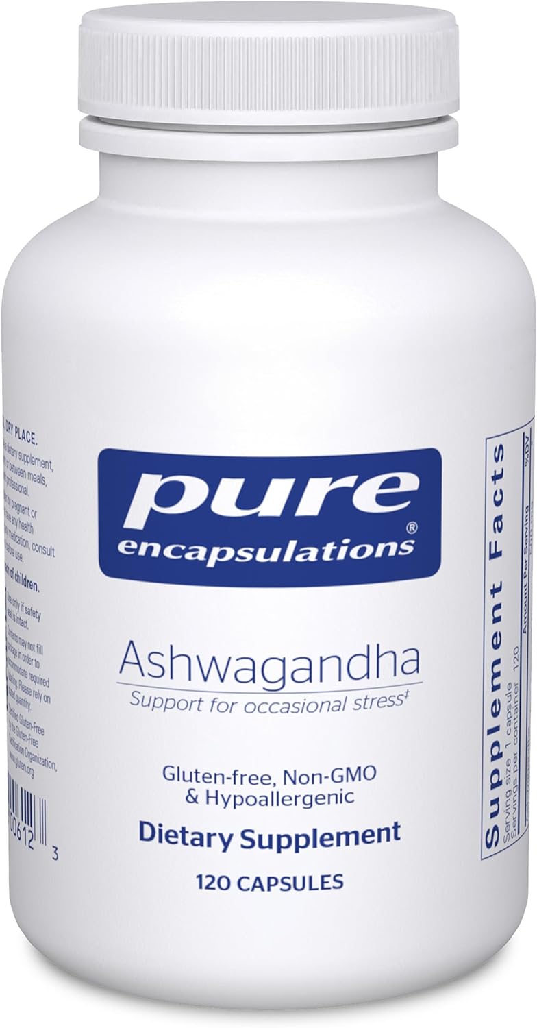 Pure Encapsulations Ashwagandha, 120 Capsules, 500 mg KSM-66 Ashwagandha Root Extract