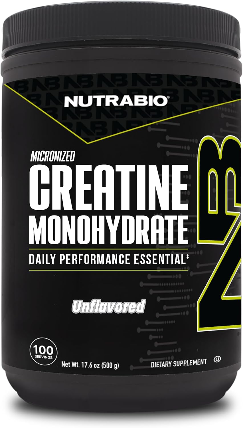 NutraBio Pure Micronized Creatine Monohydrate Powder, Unflavored, 500g