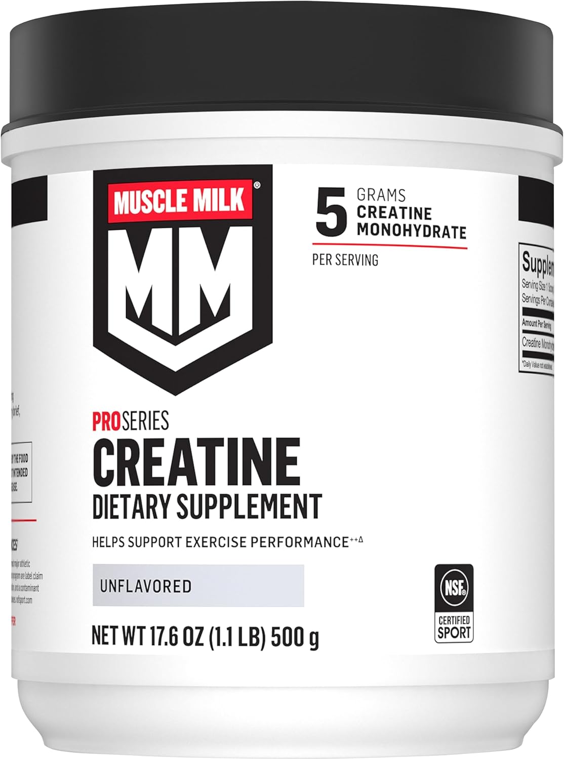 Muscle Milk Pro Series Creatine Powder Supplement, Unflavored, 100 Servings, NSF Certified for Sport