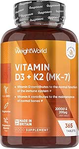 WeightWorld Vitamin D3 2000 IU + K2
