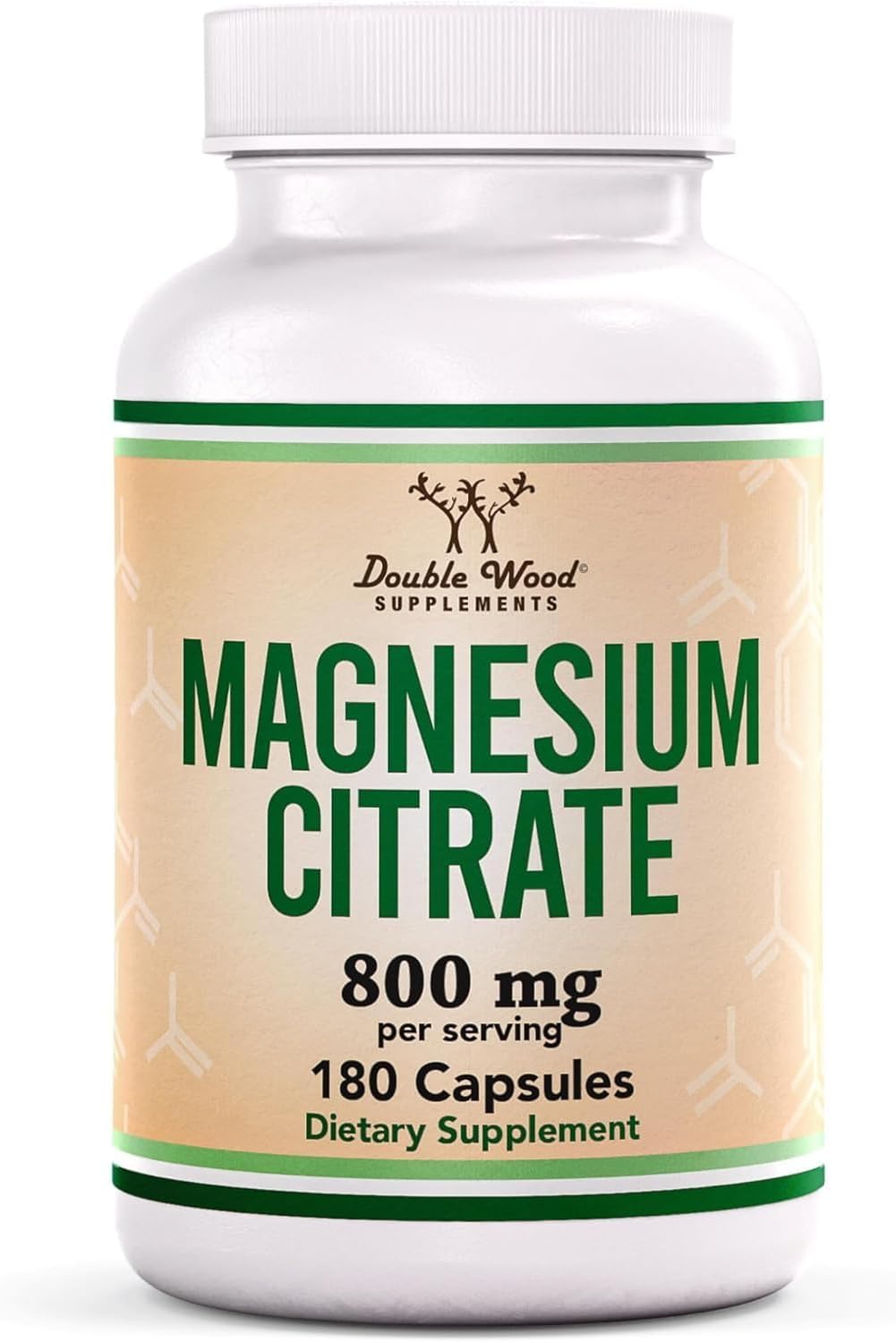 Magnesium Citrate 800mg, 112mg Elemental, Regularity + Sleep, 180 Capsules